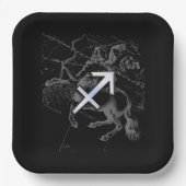 Chrome Style Sagittarius Zodiac-Zeichen auf Heveli Pappteller (Vorderseite)