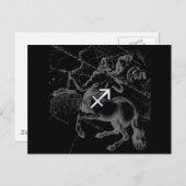 Chrome Style Sagittarius Zodiac-Zeichen auf Heveli Postkarte (Vorne/Hinten)
