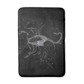 Chrome Style Scorpio Zodiac Sign auf Hevelius Badematte (Vorderseite Vertikal)