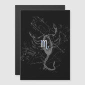 Chrome Style Scorpio Zodiac Sign on Hevelius Magnetkarte (Vorne/Hinten)