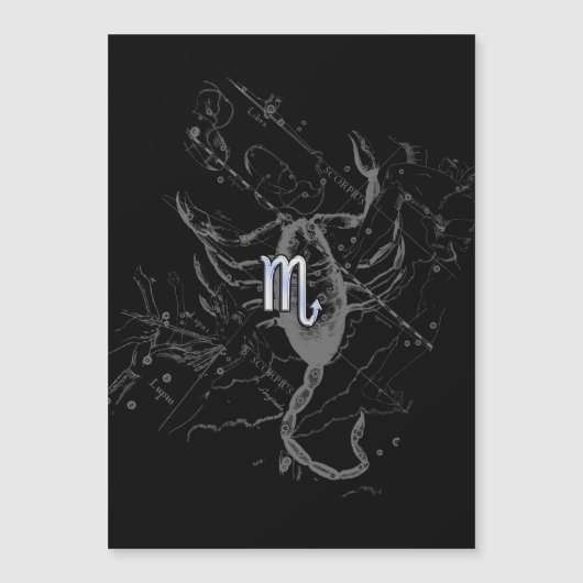 Chrome Style Scorpio Zodiac Sign on Hevelius Magnetkarte (Vorderseite)
