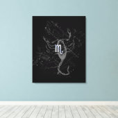 Chrome Style Scorpio Zodiac Symbol auf Hevelius Leinwanddruck (Insitu (Holzboden))