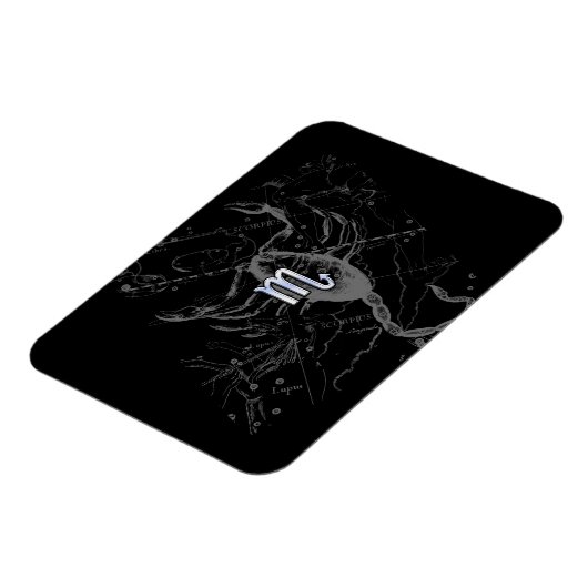 Chrome Style Scorpio Zodiac Symbol auf Hevelius Magnet (Linke Seite)