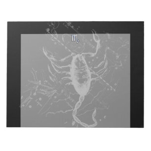 Chrome Style Scorpio Zodiac Symbol auf Hevelius Notizblock