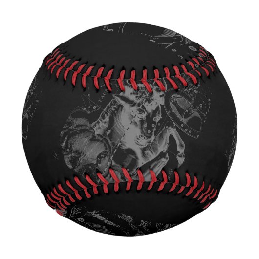 Chrome Style Taurus Zodiac-Zeichen auf Hevelius Bl Baseball (Vorderseite)
