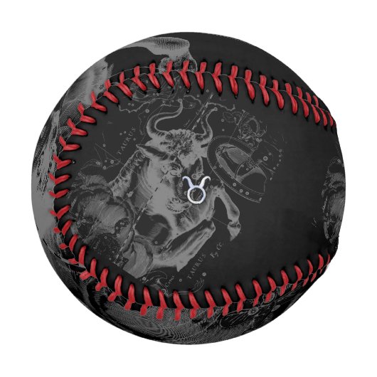 Chrome Style Taurus Zodiac-Zeichen auf Hevelius Bl Baseball (Vorderseite Links)