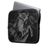Chrome Style Taurus Zodiac-Zeichen auf Hevelius Bl Laptopschutzhülle (Vorderseite Links)