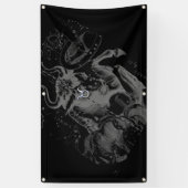 Chrome Style Taurus Zodiac-Zeichen auf Hevelius De Banner (Vertikal)