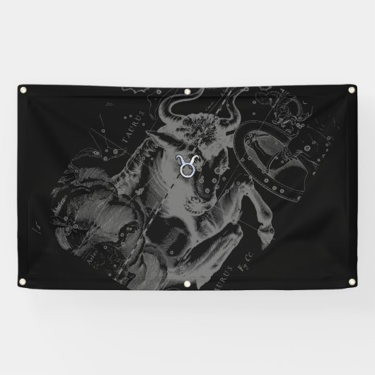 Chrome Style Taurus Zodiac-Zeichen auf Hevelius De Banner (Horizontal)
