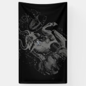 Chrome Style Taurus Zodiac-Zeichen auf Hevelius De Banner (Vertikal)