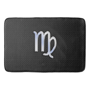 Chrome Style Virgo Zodiac Sign auf Schlangenhaut Badematte
