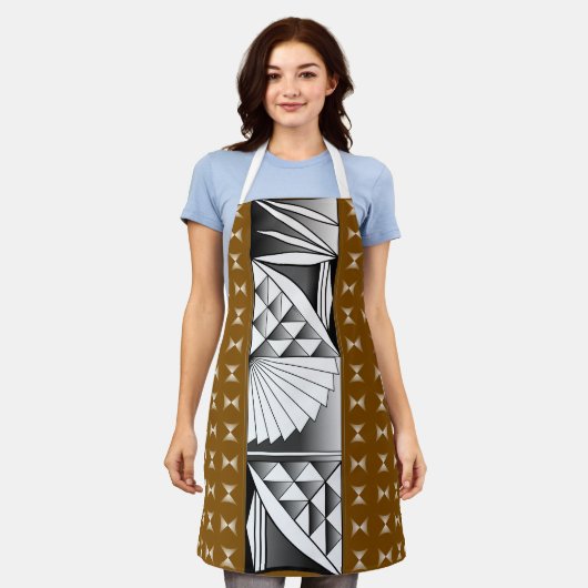 Chrome Sunrise on Brown Schürze (Getragen)