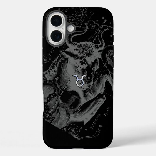 Chrome Taurus Zodiac-Zeichen auf Hevelius Style Case-Mate iPhone Hülle (Rückseite)