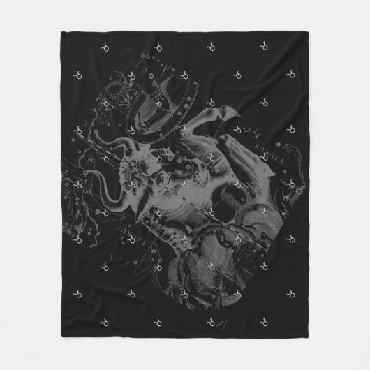 Chrome Taurus Zodiac-Zeichen auf Hevelius Style Fleecedecke (Vorderseite)