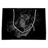 Chrome Taurus Zodiac-Zeichen auf Hevelius Style Große Geschenktüte (Vorderseite)