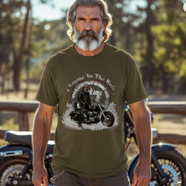 Chrome To The Bone | Vintage Biker Olive Drab  T-Shirt