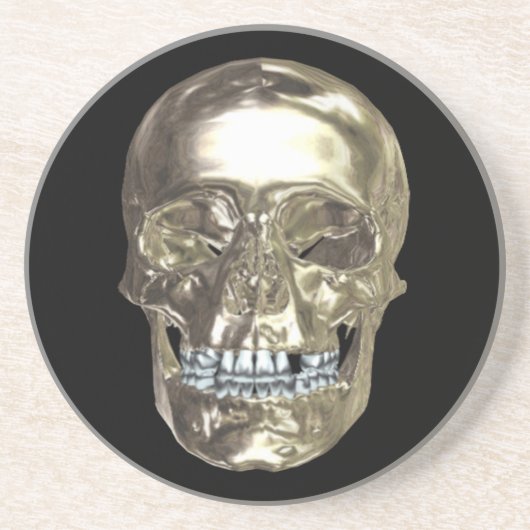 Chrome-Totenkopf-Coaster Getränkeuntersetzer (Vorne)