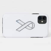Chrome Trim Style White Ribbon Awareness Case-Mate iPhone Hülle (Rückseite (Horizontal))