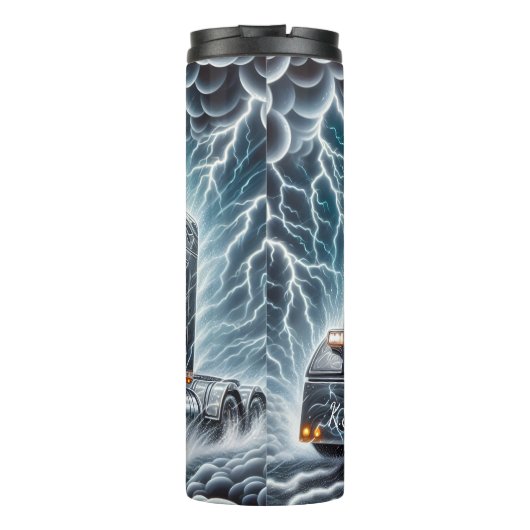 Chrome Truck Lightning Storm Highway Thermosbecher (Rückseite)