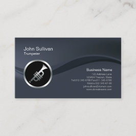 Chrome Trumpet Icon Trumpeter Business Card Visitenkarte