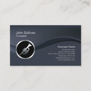 Chrome Trumpet Icon Trumpeter Business Card Visitenkarte