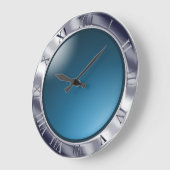 Chrome und Glas Große Wanduhr (Winkel)