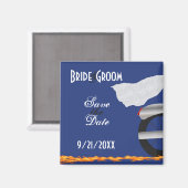 Chrome und Spitzen-Biker Speichern Sie das Date-Ma Magnet (Vorderseite/Rückseite)