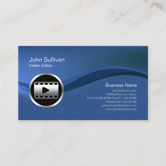 Chrome Video Clip Icon Video Editor Business Card Visitenkarte (Vorderseite)