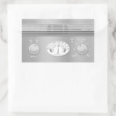 Chrome Vintag Radio Rechteckiger Aufkleber (Tasche)