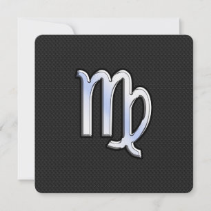 Chrome Virgo Zodiac Sign auf Schlangenhaut Stil