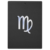 Chrome Virgo Zodiac Sign auf Schlangenhaut Stil Klemmbrett (Rückseite)