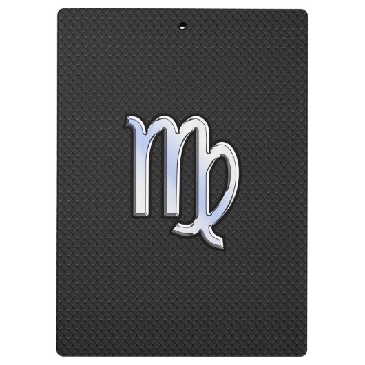 Chrome Virgo Zodiac Sign auf Schlangenhaut Stil Klemmbrett (Rückseite)