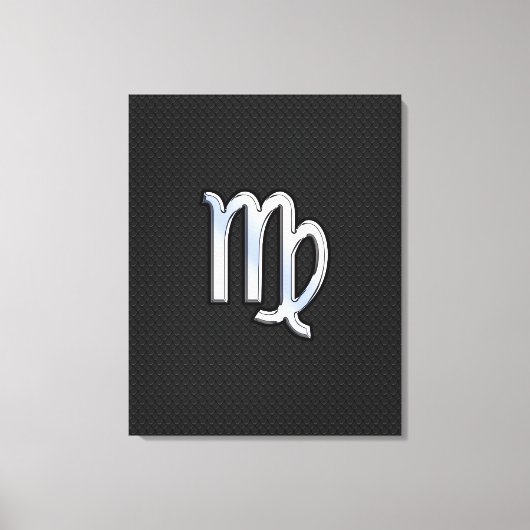Chrome Virgo Zodiac Sign auf Schlangenhaut Stil Leinwanddruck (Vorderseite)