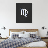 Chrome Virgo Zodiac Sign auf Schlangenhaut Stil Leinwanddruck (Insitu (Schlafzimmer))