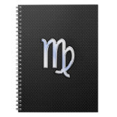 Chrome Virgo Zodiac Sign auf Schlangenhaut Stil Notizblock (Vorderseite)