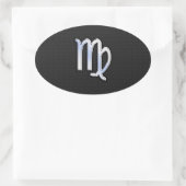 Chrome Virgo Zodiac Sign auf Schlangenhaut Stil Ovaler Aufkleber (Tasche)