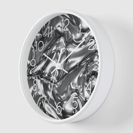 Chrome Wavy Metallic Look Uhr (Winkel)