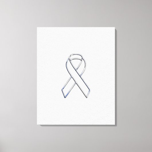 Chrome Weißes Band-Bewusstsein auf Hahnentrittmust Leinwanddruck (Vorderseite)