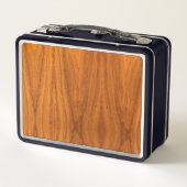 Chrome Wheel auf Teak Veneer Stilen Metall Brotdose (Rückseite)