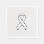 Chrome White im Hahnentrittmuster "Weißes Band-Bew Serviette (Vorderseite)