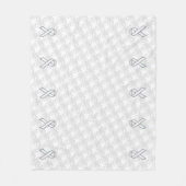 Chrome White Ribbon Awareness auf Hahnentrittmuste Fleecedecke (Vorderseite)