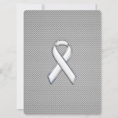 Chrome White Ribbon Awareness Carbon Fibre Print (Vorderseite)