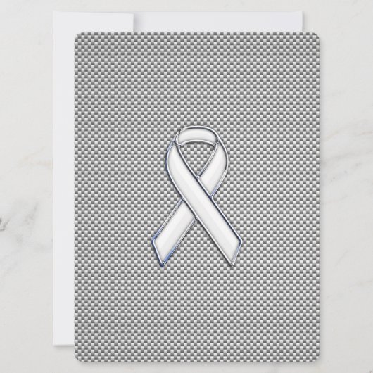 Chrome White Ribbon Awareness Carbon Fibre Print (Vorderseite)