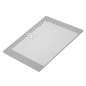 Chrome White Ribbon Awareness Carbon Fibre Print Notizblock (angewinkelt)