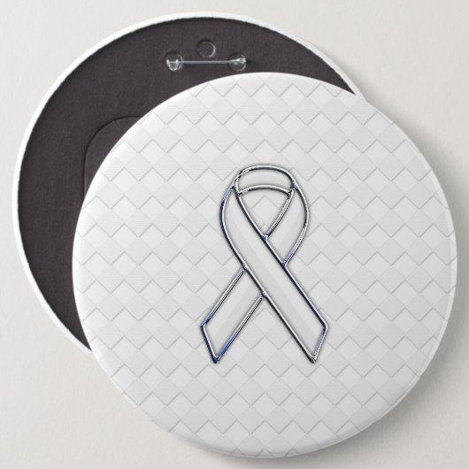 Chrome White Ribbon Awareness on Checkers Button (Vorne & Hinten)