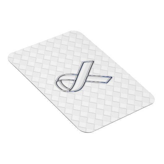 Chrome White Ribbon Awareness on Checkers Magnet (Rechte Seite)