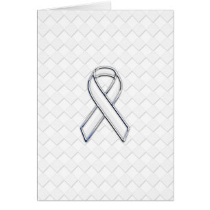 Chrome White Ribbon-Bewusstsein auf Schachbretter