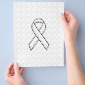 Chrome White Ribbon-Bewusstsein auf Schachbretter  Flyer (Hand)