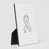 Chrome White Ribbon-Bewusstsein auf Schachbretter  Fotoplatte (Seite)