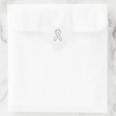 Chrome White Ribbon-Bewusstsein auf Schachbretter  Herz-Aufkleber (Tasche)